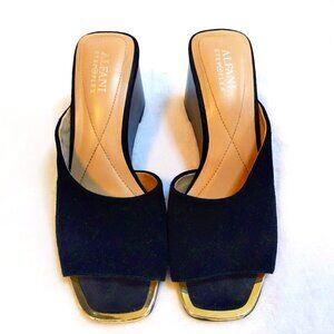 Alfani Black Suede Laurita Dress Open-Toe Wedge Sandals - Size 8M